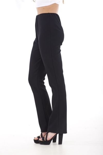 Womens Ribbed Navy Stretch Bootleg Trousers  