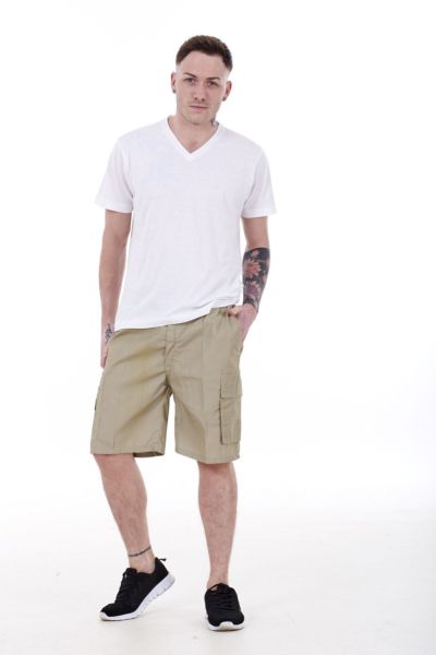 Mens Classic Cargo Shorts Elasticated  