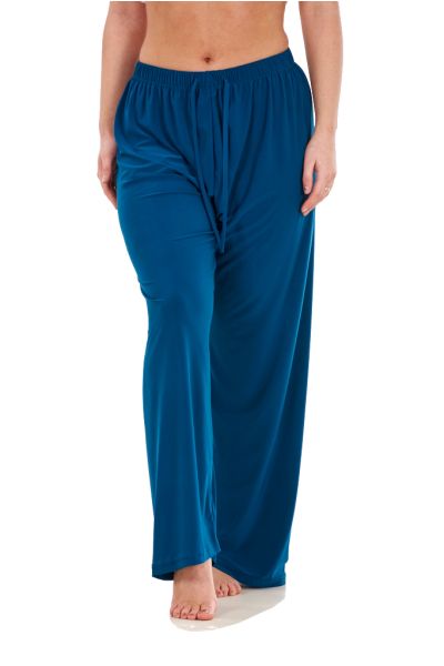 Elastic High Waist Wide Leg Pants  