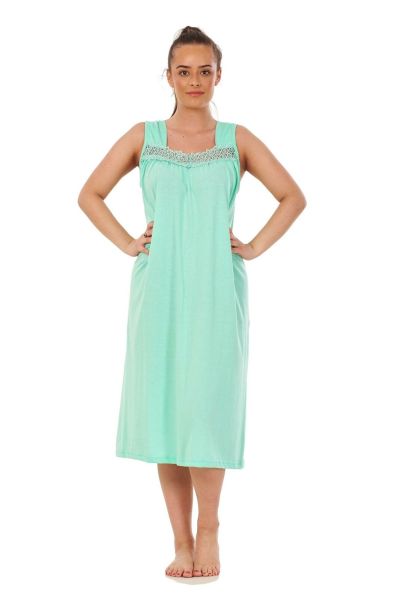 V Neck Nightdress Cotton Sleeveless  