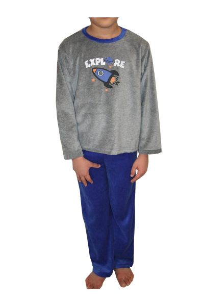 Warm Space PJs Boys Velvet Nightwear