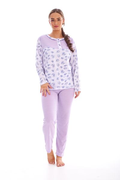 Long Sleeve PJs Womens Pure Cotton