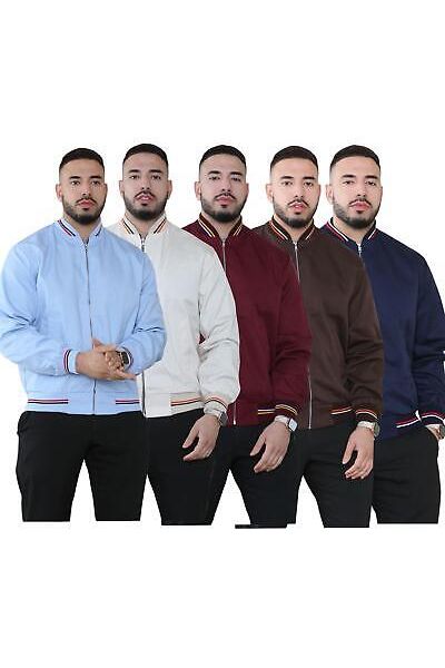 Mens Classic Polycotton Bomber Jacket with Pockets