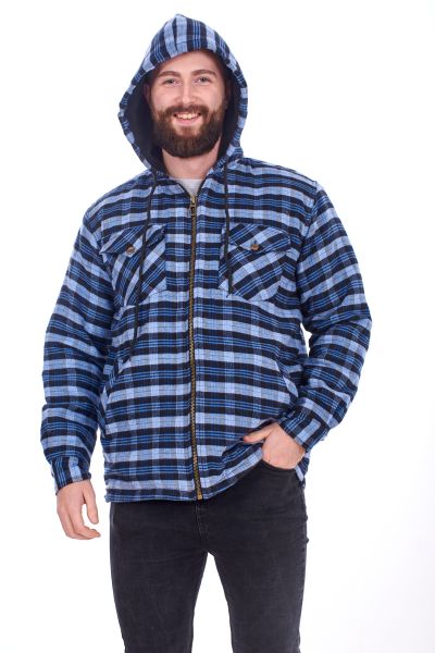 Padded Lumberjack Shirt Jacket Hooded
