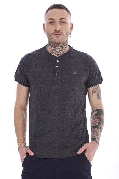 Mens Slim Fit Henley T Shirt Cotton