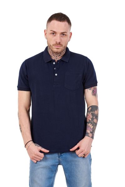 Men Polo Ribbed Collar T Shirt Cotton