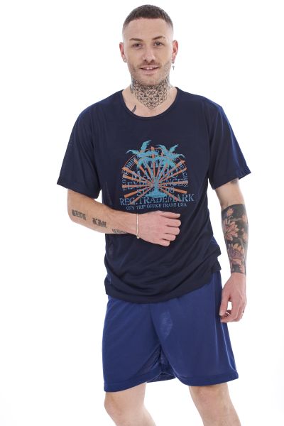 Men's Cotton Pyjama Shorts Set Prints