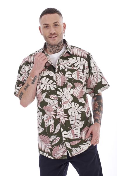Floral Print Shirt Mens 100% Cotton