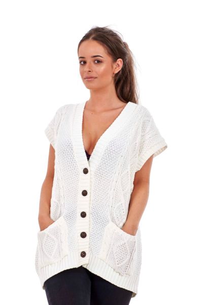 Ladies Sleeveless Cardigan Waistcoat  
