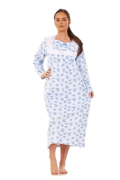 Womens Brushed Cotton Nightdress Long  